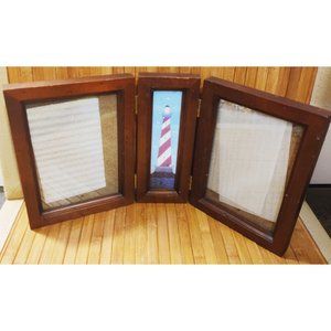 Warren Kimble Saltbox House Tri-fold Picture Frame Fetco 5x7 Photo Wood Folkart